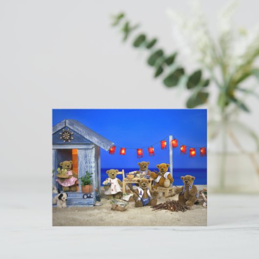 Dinky Beren: Beach Party Briefkaart (Staand voorkant)