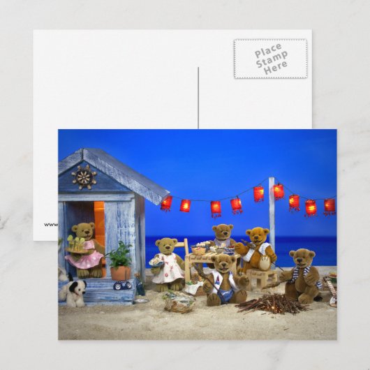 Dinky Beren: Beach Party Briefkaart (Voorkant / Achterkant)