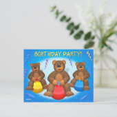 Dinky Beren Birthday Party Uitnodiging Briefkaart (Staand voorkant)