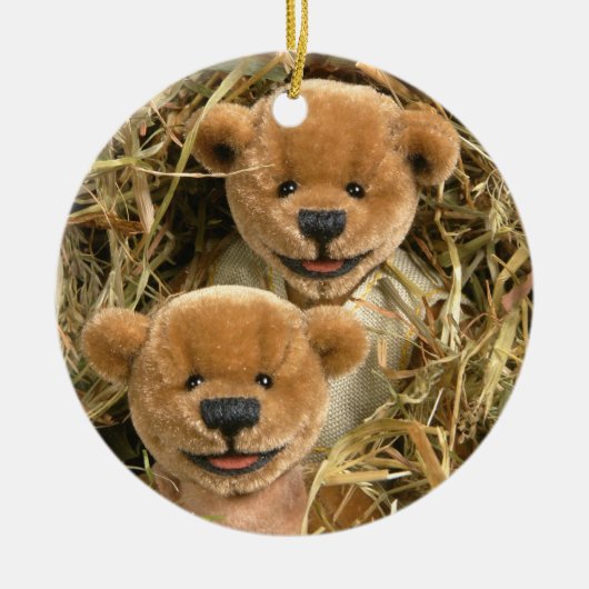 Dinky Beren Farmer Kinder Keramisch Ornament (Voorkant)