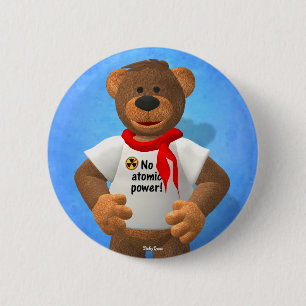 Dinky Beren: Geen atoomkracht! Ronde Button 5,7 Cm