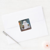 Dinky Beren Little Ghost Vierkante Sticker (Envelop)