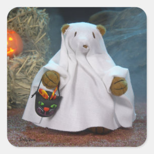 Dinky Beren Little Ghost Vierkante Sticker