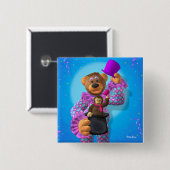 Dinky Beren met aap Vierkante Button 5,1 Cm (Voorkant /achterkant)