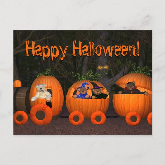 Dinky Beren Pumpkin-Train Briefkaart (Voorkant)