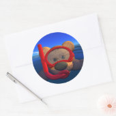 Dinky Beren: Snorkeler Ronde Sticker (Envelop)