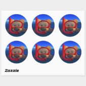 Dinky Beren: Snorkeler Ronde Sticker (Vel)