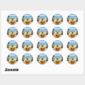 Dinky Beren: strandplezier Ronde Sticker (Vel)