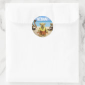 Dinky Beren: strandplezier Ronde Sticker (Tas)