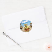 Dinky Beren: strandplezier Ronde Sticker (Envelop)