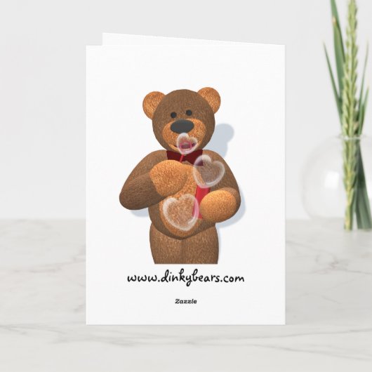 Dinky draag de blazende Bellen van het Hart Feestdagen Kaart (Achterkant)