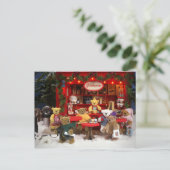 Dinky Markt van Kerstmis van Beren Feestdagenkaart (Staand voorkant)