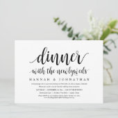 Dinne met de nieuwpootjes, bruiloft Elopement Kaart (Staand voorkant)