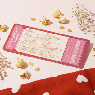 Dinner & A Movie Liefdesticket Valentijnsdag Feestdagenkaart