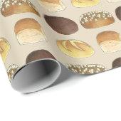 Dinner Bread Rolls Buns Bakery Baker Chef Foodie Cadeaupapier (Rol Hoek)