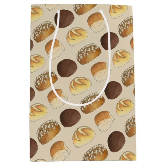 Dinner Bread Rolls Buns Bakery Baker Chef Foodie Medium Cadeauzakje (Voorkant)