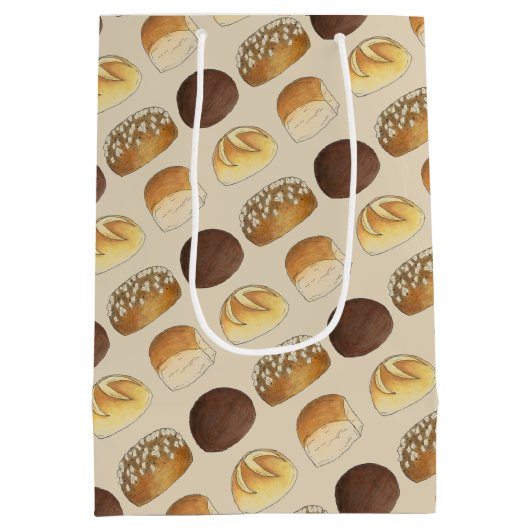 Dinner Bread Rolls Buns Bakery Baker Chef Foodie Medium Cadeauzakje (Achterkant)