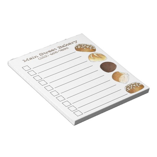 Dinner Bread Rolls Buns Bakery Baker Chef Foodie Notitieblok (Schuin)
