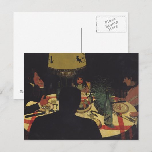 Dinner by Lamplight, 1899 Briefkaart (Voorkant / Achterkant)