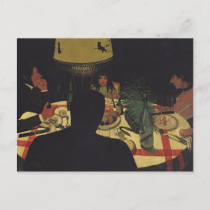 Dinner by Lamplight, 1899 Briefkaart