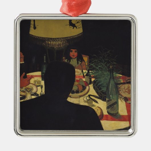Dinner by Lamplight, 1899 Metalen Ornament (Voorkant)