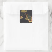 Dinner by Lamplight, 1899 Vierkante Sticker (Tas)