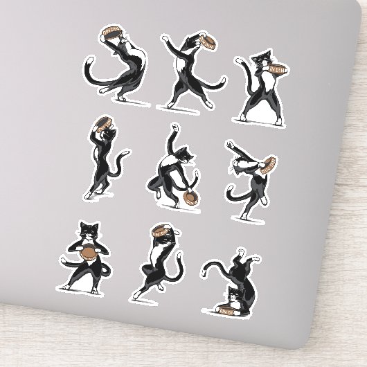 Dinner Dance - Tuxedo Kat Sticker (Detail)