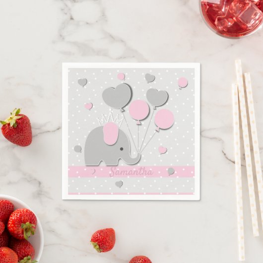 Dinner Elephant Balloons Nursery Gift Servet (Insitu)