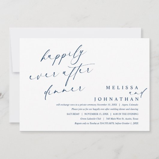 Dinner en dansen voor altijd en eeuwig  kaart (Voorkant)