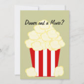 Dinner en Movie Hot Buttered Popcorn Invitation Kaart (Voorkant)