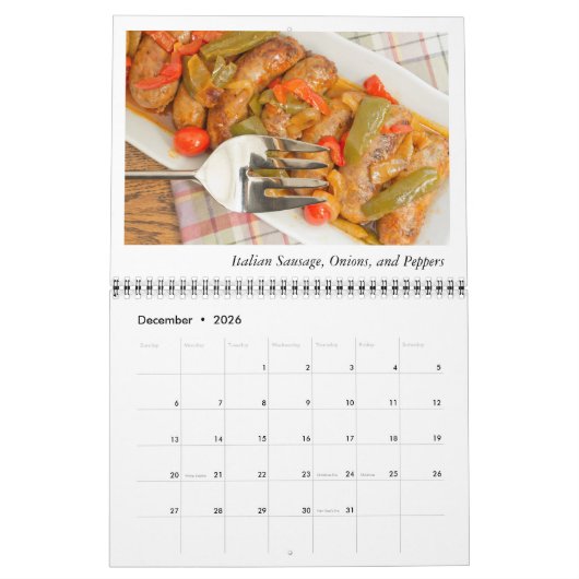 Dinner Foods Calendar Kalender (Dec 2026)