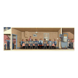 Dinner for Threshers by Grant Wood Foto Afdruk