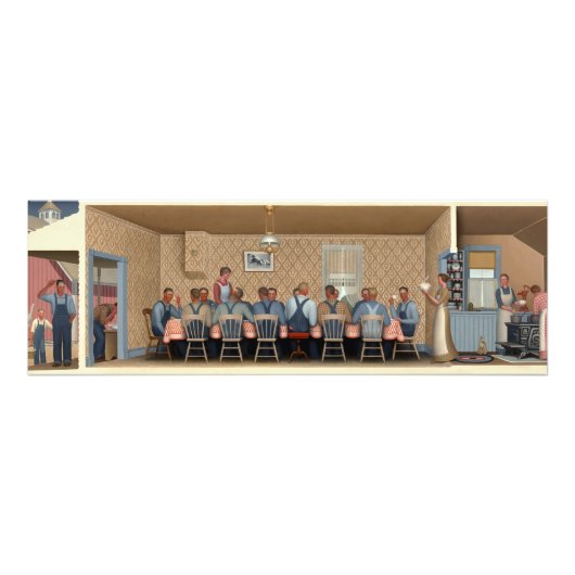 Dinner for Threshers by Grant Wood Foto Afdruk (Voorkant)