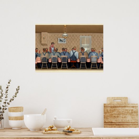 Dinner for Threshers by Grant Wood Poster (Keuken)