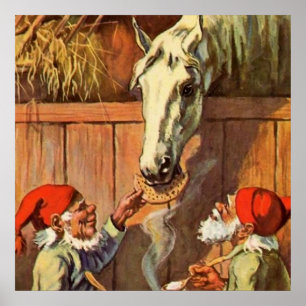 "Dinner in the Stables" door Jenny Nystrom Poster