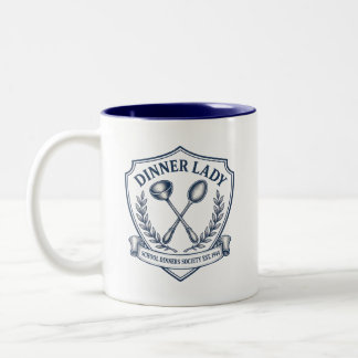Dinner Lady Vintage Crest School Badge Tweekleurige Koffiemok