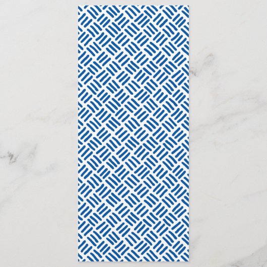 DINNER MENU modern blok koningsblauw (Achterkant)