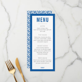 DINNER MENU moderne blok royalblauw