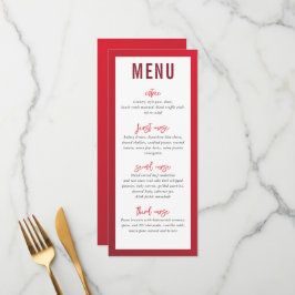 DINNER MENU moderne ster rode burgundy gradiënt