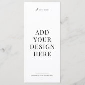 Dinner Menu Printing 4x9" Upload Your Design (Achterkant)