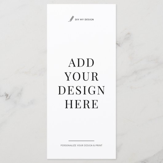 Dinner Menu Printing 4x9" Upload Your Design (Achterkant)