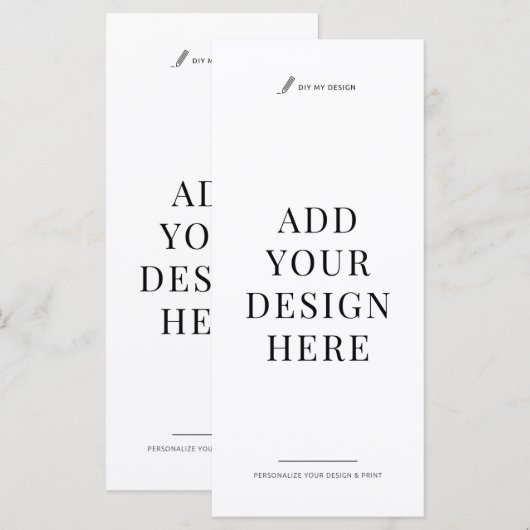 Dinner Menu Printing 4x9" Upload Your Design (Voorkant / Achterkant)