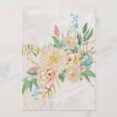 Dinner Menu Summer Waterverf Blush Floral Foliage (Achterkant)