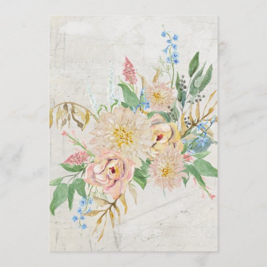 Dinner Menu Summer Waterverf Blush Floral Foliage (Achterkant)