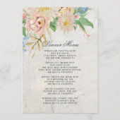 Dinner Menu Summer Waterverf Blush Floral Foliage (Voorkant)