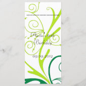 Dinner-menukaart, zwenkfloraal menu (Achterkant)