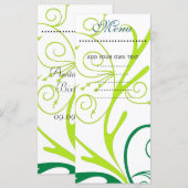 Dinner-menukaart, zwenkfloraal menu (Voorkant / Achterkant)