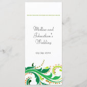 Dinner-menukaart, zwenkfloraal menu (Achterkant)