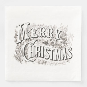 DINNER NAPKIN MET  TEKST "MERRY CHRISTMAS" SERVET