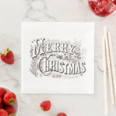 DINNER NAPKIN MET  TEKST "MERRY CHRISTMAS" SERVET (Insitu)